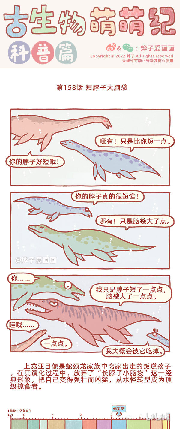 古生物萌萌纪（科普篇）漫画,第158话 短脖子大脑袋1图