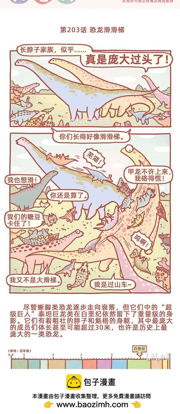 古生物萌萌纪（科普篇）漫画,第203话 恐龙滑滑梯1图