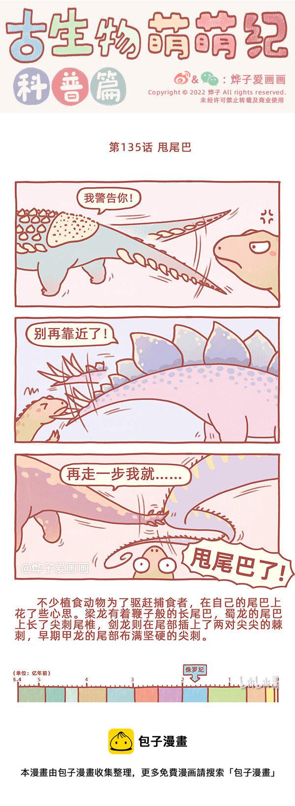 古生物萌萌纪（科普篇）漫画,第135话 甩尾巴1图