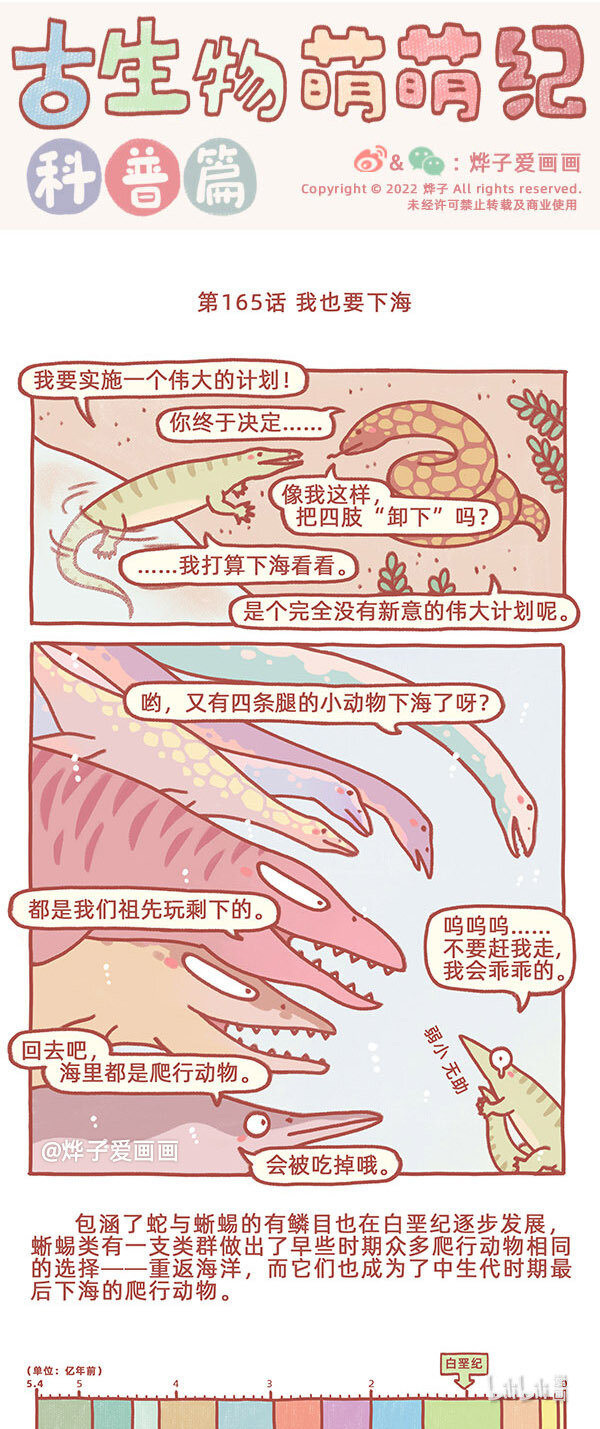 古生物萌萌纪（科普篇）漫画,第165话 我也要下海1图