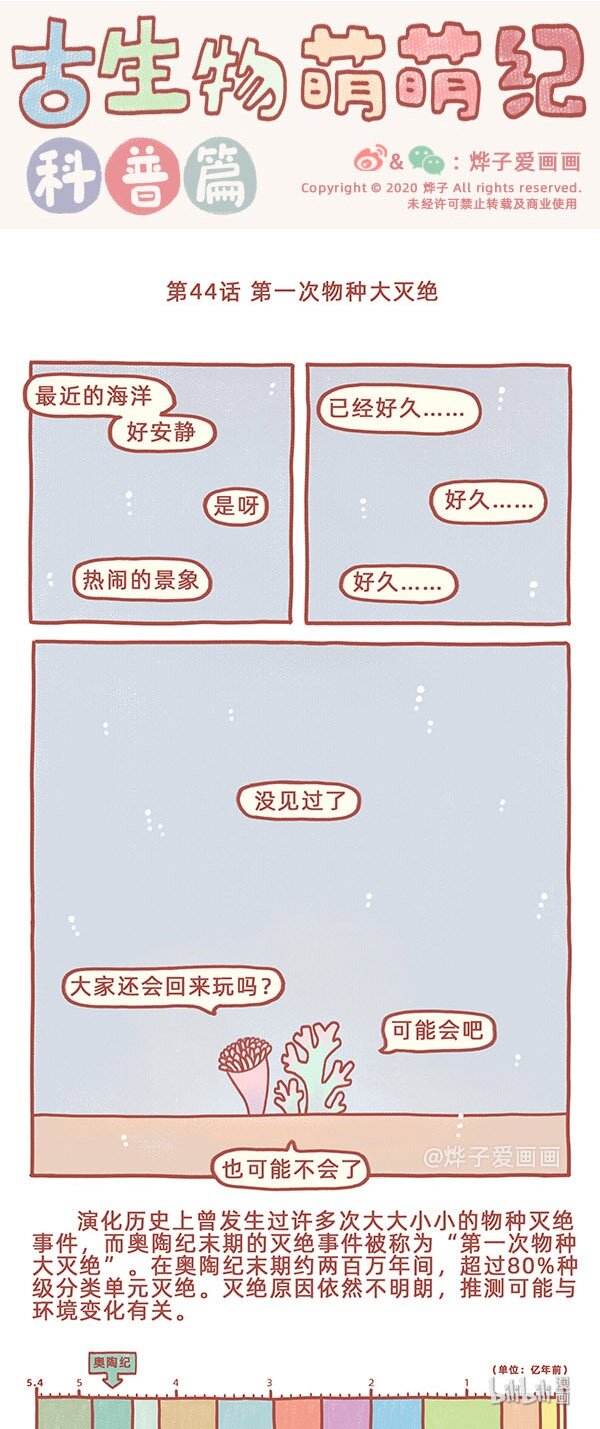 古生物萌萌纪（科普篇）漫画,第44话 第一次物种大灭绝1图