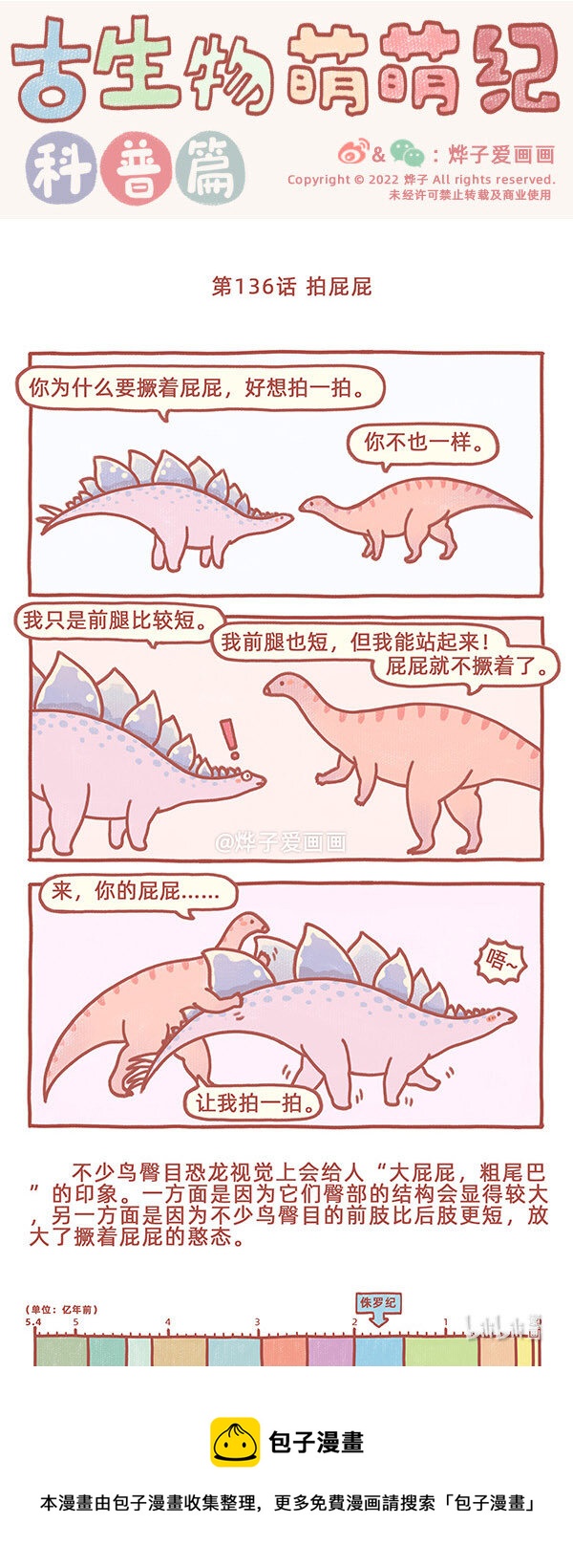 古生物萌萌纪（科普篇）漫画,第136话 拍屁屁1图