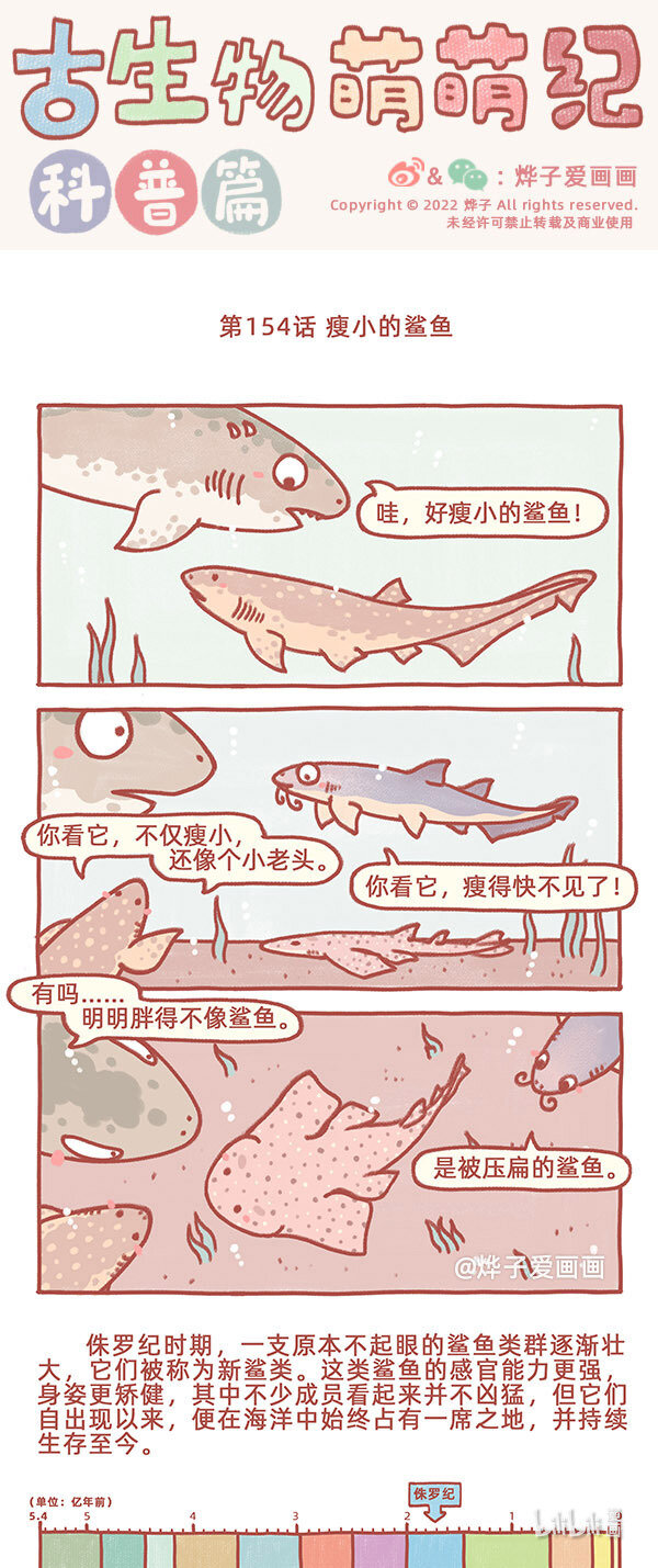 古生物萌萌纪（科普篇）漫画,第154话 瘦小的鲨鱼1图